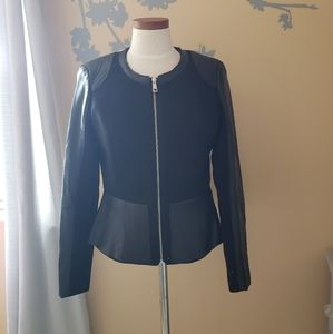 Leather & Blavk Tweed Jacket